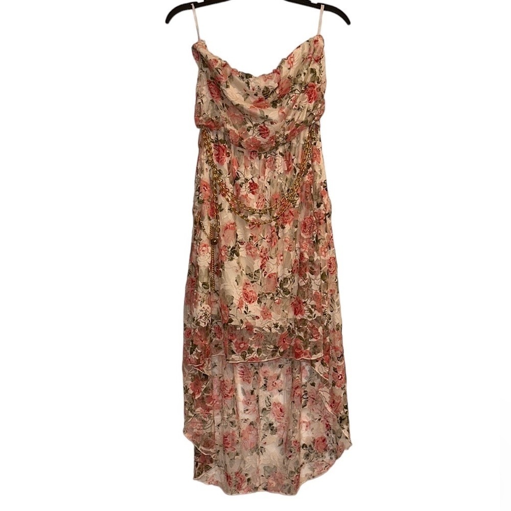 Fashion magazine,‎ size small, strapless, floral, Hi low lace dress Forest Fairy
